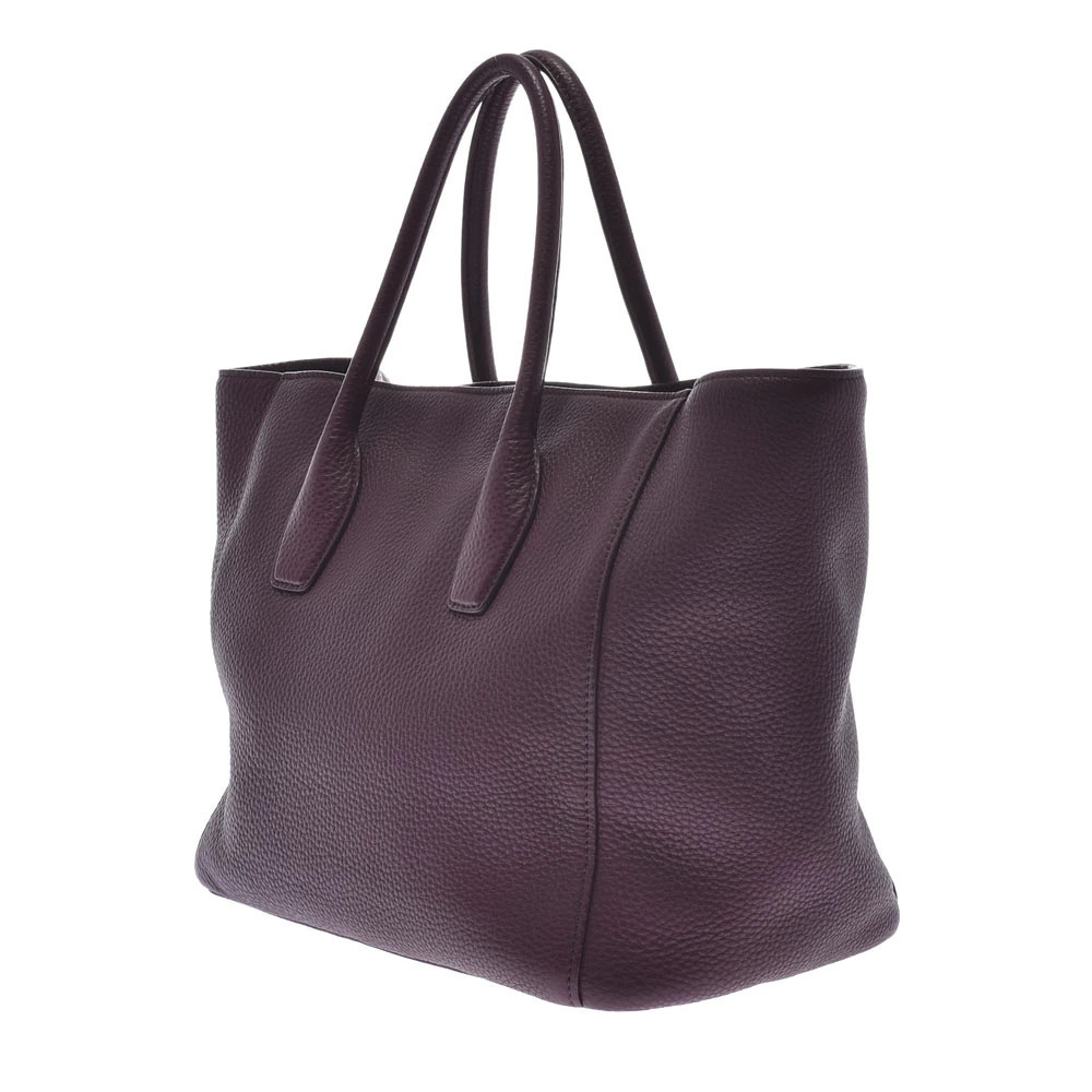 Prada Tote Bag Purple Calfskin Red Bordeaux Purple Red